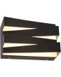 Brandende Searchlight Section wandlamp van 20cm breed met acryl LED bak en zwart metalen stroken ervoor