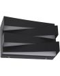 Searchlight Section wandlamp van 20cm breed met acryl LED bak en zwart metalen stroken ervoor