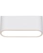Onderaanzicht brandende Trio Sepanta overschilderbare 23cm brede ovale wandlamp van gips met lichtopening naar boven en beneden