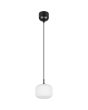 Reality Signe zwarte pendel met kap van 15 cm in diameter van wit glas