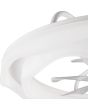 Detailfoto van de rand van de Reality Skaulo witte plafondventilator met LED in een rand van 50 cm rond een transparant kunststof zeven armige ventilator