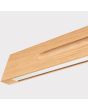 Onderaanzicht hoek van de Hanglamp Sollux Skog met 150cm lange eikenhouten balk met geintegreerde LED naar onder