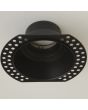 zwart verdiepte randloze IP65 inbouwspot voor de badkamer met een diameter van 100mm met rand om weg te stucken