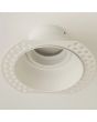 wit verdiepte randloze IP65 inbouwspot voor de badkamer met een diameter van 100mm met rand om weg te stucken