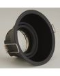 zijaanzicht zwart verdiepte IP65 inbouwspot voor de badkamer met een diameter van 100mm met een dunne rand
