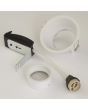 onderdelen wit verdiepte IP65 inbouwspot voor de badkamer met een diameter van 100mm met een dunne rand