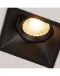 kantelbare unit van de zwart verdiepte kantelbare vierkante inbouwspot met een doorsnede van 90mm