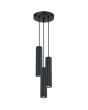 Sollux Karbon SL.1576 zwart geribbelde hanglamp