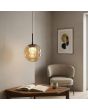 Hanglamp Solis LED brons champagneglas 20cm
