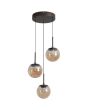 Hanglamp Solis LED brons champagneglas 35cm