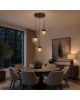 Hanglamp Solis LED brons champagneglas 35cm