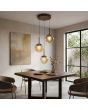 Hanglamp Solis LED brons champagneglas 35cm