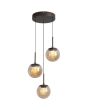 Hanglamp Solis LED brons champagneglas 35cm