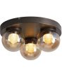 Plafondlamp Solis LED brons champagneglas 40cm