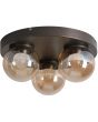 Plafondlamp Solis LED brons champagneglas 40cm