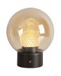 Tafellamp Solis LED brons champagneglas 24cm