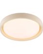 Brandende Brilliant Sonora beige plafonnière met een diameter van 31 cm met wit kunststof schaal