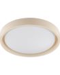 Brilliant Sonora beige plafonnière met een diameter van 31 cm met wit kunststof schaal