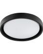Brilliant Sonora zwarte plafonnière met een diameter van 31 cm met wit kunststof schaal