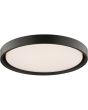 Brandende Brilliant Sonora zwarte plafonnière met een diameter van 41 cm met wit kunststof schaal