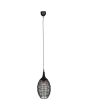 Trio Soraya 365420132 brandende zwarte ovale hanglamp van metaaldraad