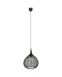 Trio Soraya 365440132 brandende zwarte 42cm grote bolvormige hanglamp van metaaldraad