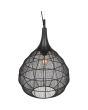 Trio Soraya 365440132 bovenaanzicht zwarte 42cm grote bolvormige hanglamp van metaaldraad