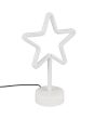 Trio Star R55230101 tafellamp op batterijen met witte voet en in stervorm gevormde LED buis