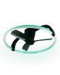 Reality Stockholm zwarte plafondventilator met een diameter van 73,5cm en cirkelvormige LED om de ventilator met groen backlight