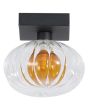 Searchlight Sunbeam 24122-1BK zijaanzicht plafonniere van helder en amber glas