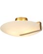 Brandende Searchlight Sundial mat glazen schijfvormige plafonniere met goudkleurige band