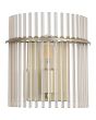 Searchlight Swizzle 55625CP wandlamp van 26cm hoog met goudkleurige wandplaat en halfronde kap van een ring met champagnekleurige glazen staafjes met E27 edison lamp in het midden