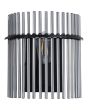 Searchlight Swizzle 55625SM wandlamp van 26cm hoog met zwarte wandplaat en halfronde kap van een ring met rookglazen staafjes met E27 edison lamp in het midden