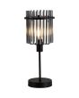 Searchlight Swizzle EU55622SM brandende tafellamp van 37,5cm hoog met zwarte voet en kap van een ring van rookglazen staafjes met E14 kaarslamp in het midden