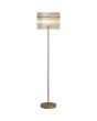 Searchlight Swizzle EU55626CP brandende vloerlamp van 152cm hoog met goudkleurige voet en kap van een ring van champagnekleurige glazen staafjes met E27 edison lamp in het midden