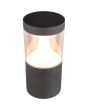 Bovenaanzicht Trio Tagus antraciet grijze wandlamp voor buiten van 23,8cm hoog geschikt voor kustgebieden met geïntegreerde design LED