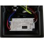 Detailfoto van de LED power supply met instelschuiven van de Trio Tagus antraciet grijze wandlamp voor buiten van 23,8cm hoog geschikt voor kustgebieden met geïntegreerde design LED