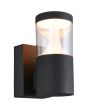 Trio Tagus antraciet grijze wandlamp voor buiten van 23,8cm hoog geschikt voor kustgebieden met geïntegreerde design LED