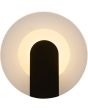 Brandende Searchlight target zwarte wandlamp van 23cm in diameter met een ronde glazen diffuser voor indirect licht