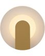Brandende Searchlight target goudkleurige wandlamp van 23cm in diameter met een ronde glazen diffuser voor indirect licht