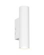 Reality Taryn witte up down wandlamp met kiepschakelaar van 18 cm hoog met brandende 35mm GU10 lampjes