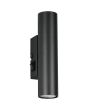 Reality Taryn zwarte up down wandlamp met kiepschakelaar van 18 cm hoog met 35mm GU10 lampjes