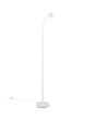 Reality Taryn witte staande leeslamp van 133,5 tot 141 cm hoog met klein spotje met brandende 35mm GU10 lamp