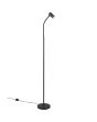 Reality Taryn zwarte staande leeslamp van 133,5 tot 141 cm hoog met klein spotje met 35mm GU10 lamp