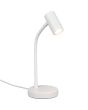 Reality Taryn witte bureaulamp van 28 tot 35,5 cm hoog met klein spotje met brandend 35mm GU10 lampje