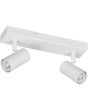 Reality Taryn compacte witte plafondspot met plafondbalk van 26cm en twee 35mm GU10 spotjes