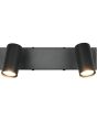 Reality Taryn compacte zwarte plafondspot met plafondbalk van 26cm en twee brandende 35mm GU10 spotjes