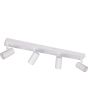 Reality Taryn compacte witte plafondspot met plafondbalk van 62cm en vier 35mm GU10 spotjes