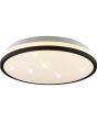 Brandende Brilliant Taya witte plafonniere met zwarte rand met een diameter van 28cm en sterreneffect