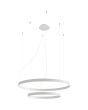 Thoro Rio RH.176 witte circelvormige hanglamp met twee ringen van 55 en 78 cm en zes bevestigingskabels